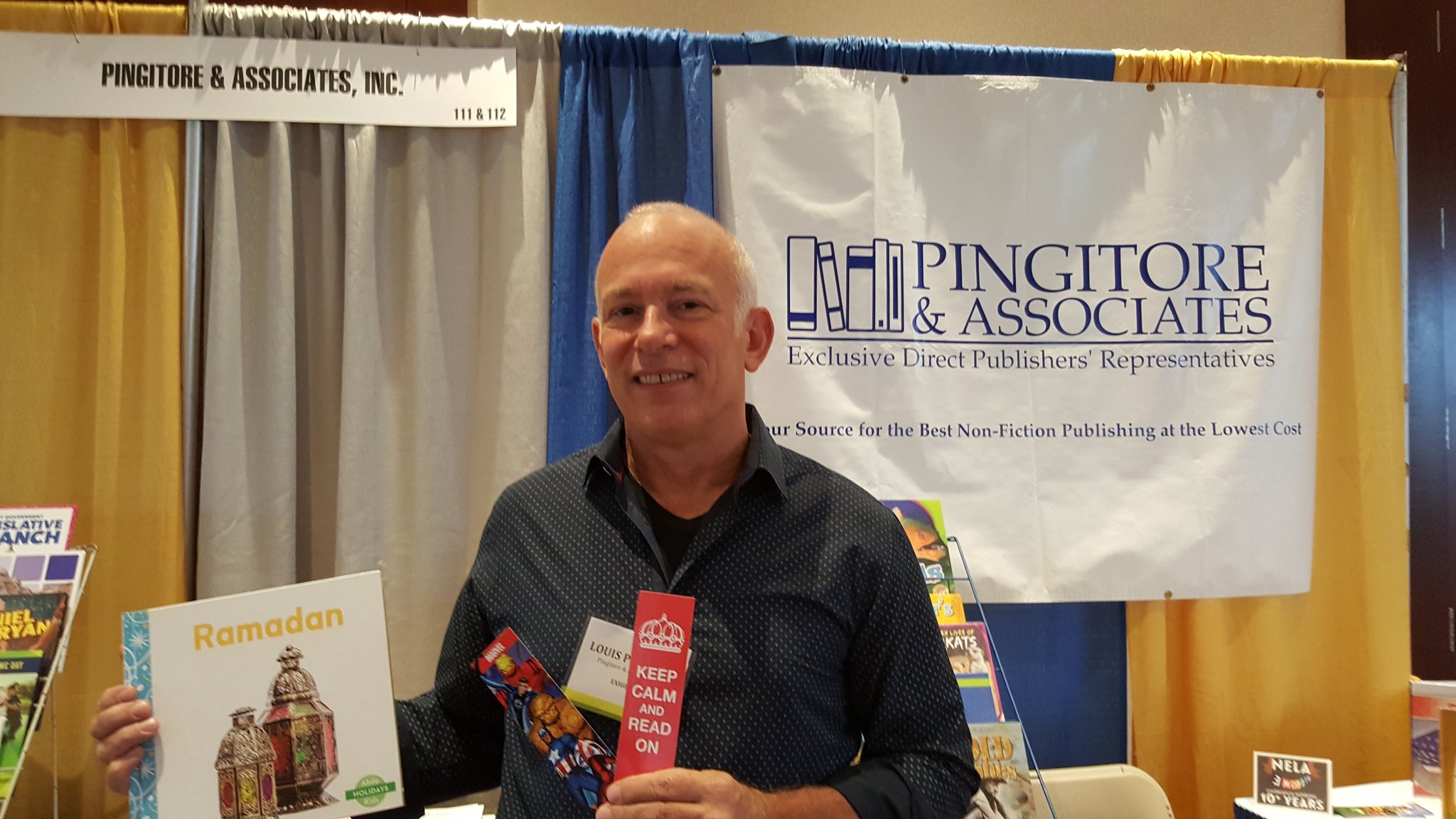 Book representative smiling